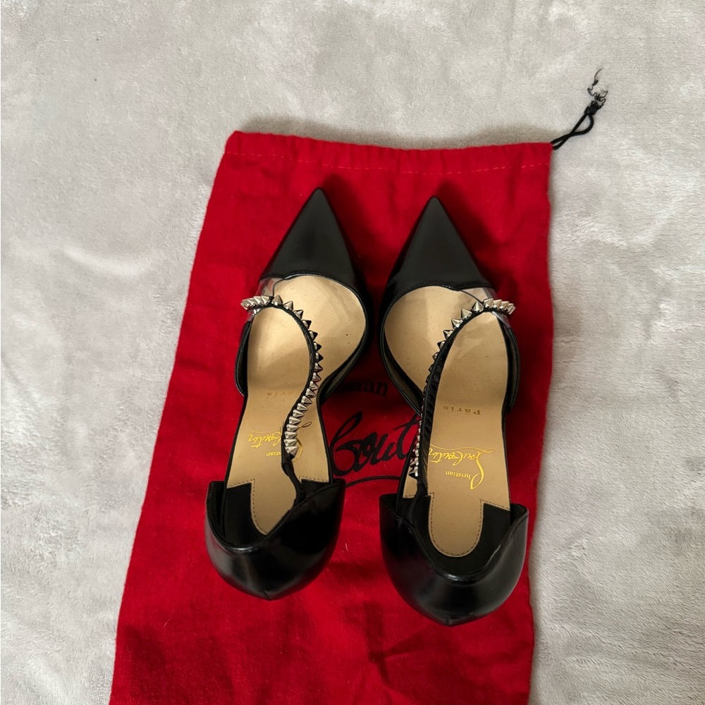 Christian Louboutin Black Studded Heels - Picture 4 of 5